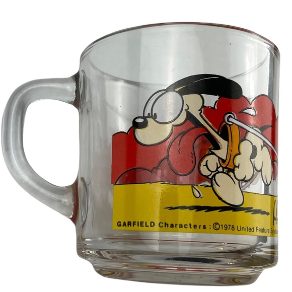 Vintage McDonald’s Garfield Glass Coffee Mug "USE YOUR FRIENDS WISELY" 1978 Cup - Picture 2 of 7